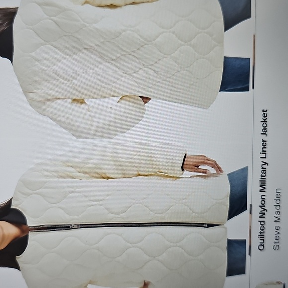 NWT Steve Madden Quilted Military Liner Jacket Large Oatmeal - Picture 6 of 16